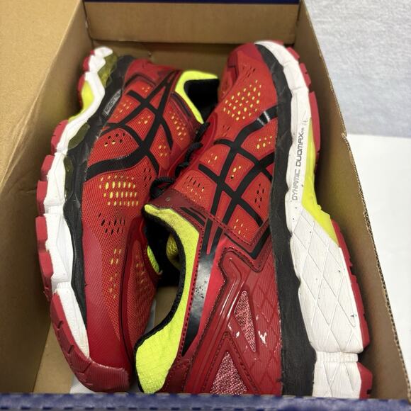 Asics Running Shoes Gel Kayano 22 Red  Black Yellow Sneakers T547N-2490 Size 10 main image 12